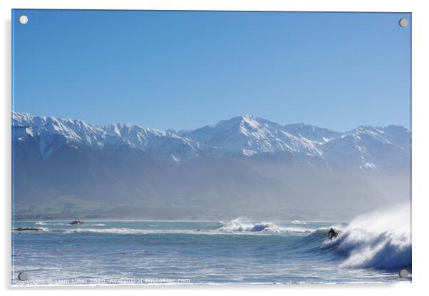 Surfs Up at Kaikoura, New Zealand. Acrylic by Liam Neon