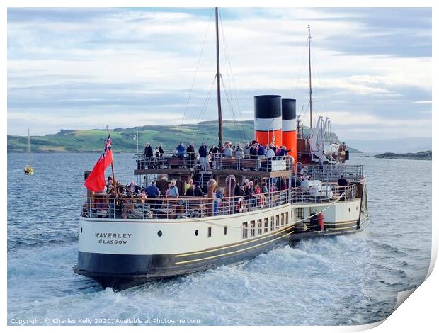 The "Waverley" Heads for The Isle of Arran Print by Charles Kelly