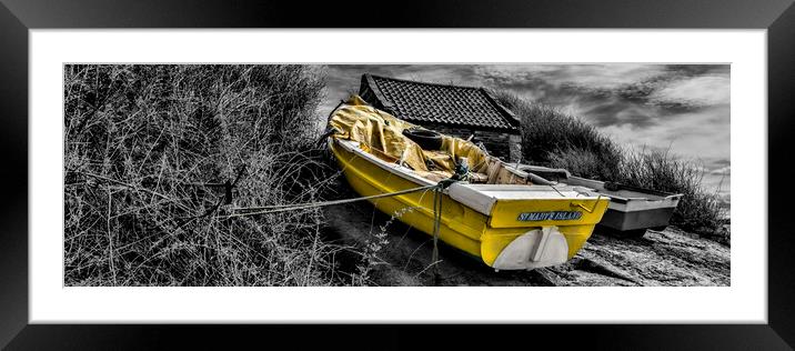 The boat at St Mary`s Lighthouse. Framed Mounted Print by Northeast Images