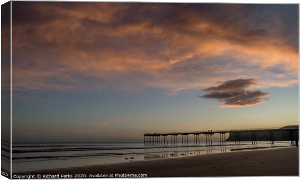 Early morning Clouds - Saltburn on Sea Canvas Print by Richard Perks