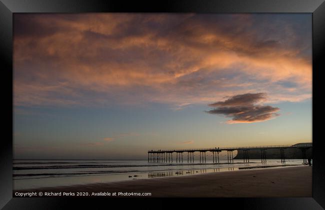 Early morning Clouds - Saltburn on Sea Framed Print by Richard Perks
