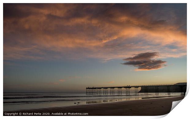 Early morning Clouds - Saltburn on Sea Print by Richard Perks
