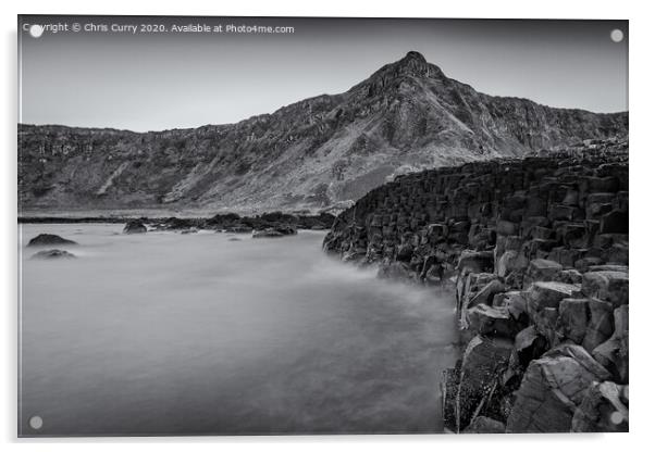 The Giants Causeway Black and White Northern Ireland Landscapes Acrylic by Chris Curry