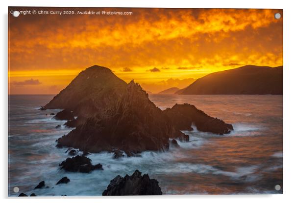Dingle Peninsula Sunset Dunmore Head County Kerry Ireland Acrylic by Chris Curry