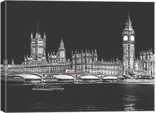 London Bus Westminster Canvas Print by Louise Godwin