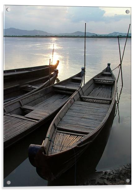 Bamboo Boats Acrylic by Serena Bowles