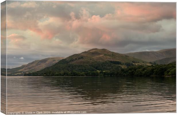 Sunset View from an Ullswater Steamer Canvas Print by Steve H Clark
