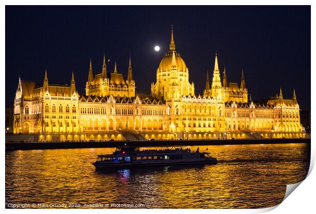 Hungarian Parliament Building Print by Mike Grundy