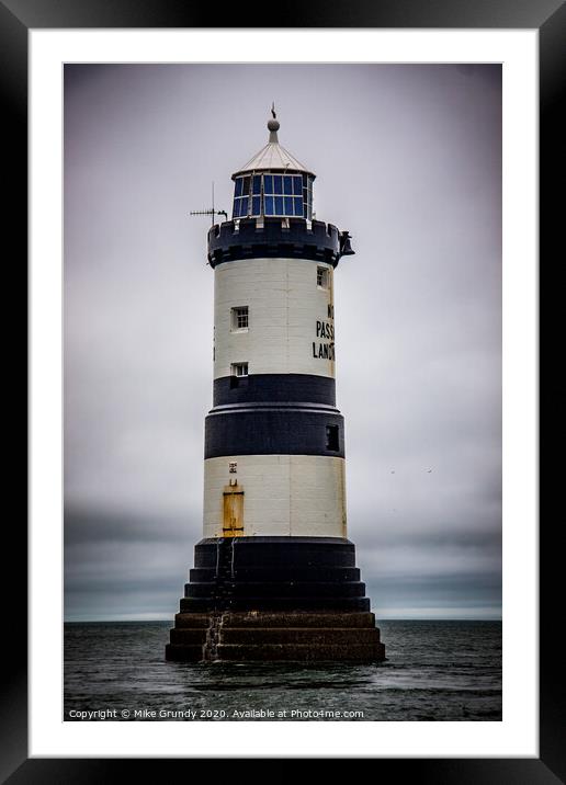 Lighthouse Framed Mounted Print by Mike Grundy