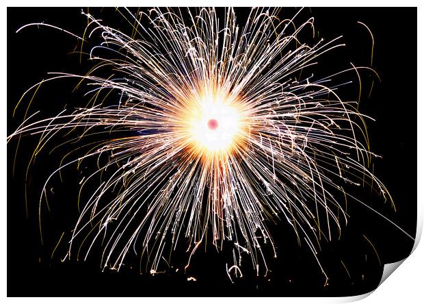 Catherine wheel firework. Print by john hill