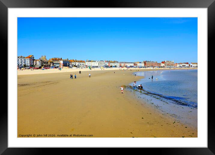 Outdoor oceanbeach at Weymouth in Dorset. Framed Mounted Print by john hill