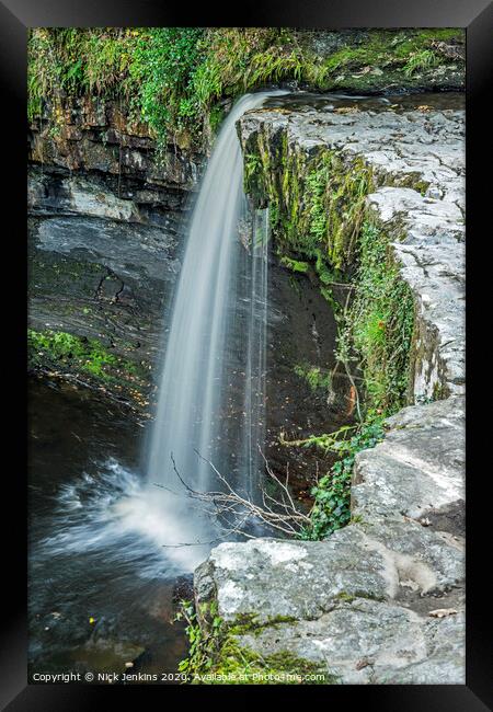 Scwd Gwladys falls from above in the Vale of Neath Framed Print by Nick Jenkins