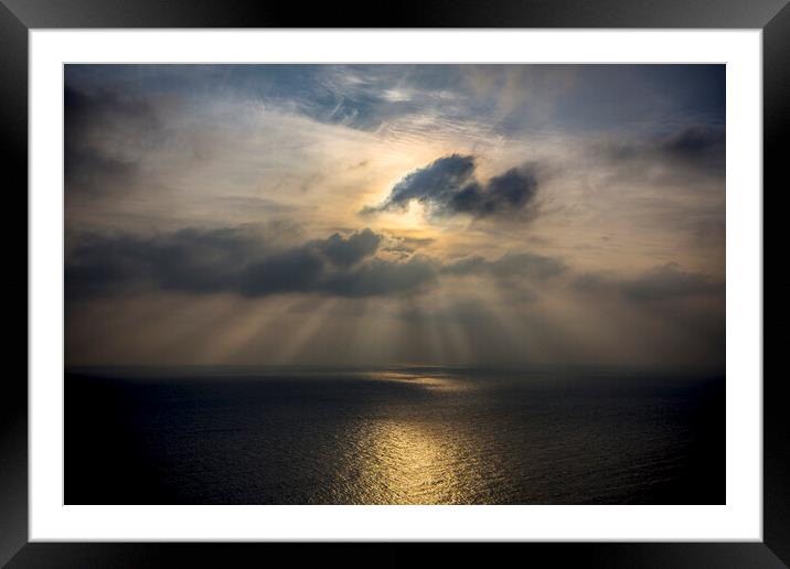 Sunset over the English Channel Framed Mounted Print by David Hare
