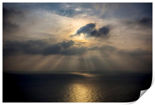 Sunset over the English Channel Print by David Hare