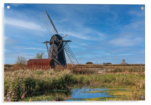 herringfleet windmill, Acrylic by Kevin Snelling
