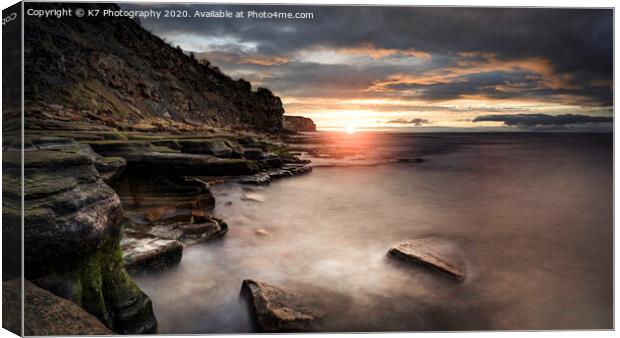  Sunrise on the Northumbrian Coast Canvas Print by K7 Photography