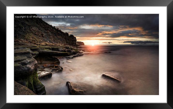  Sunrise on the Northumbrian Coast Framed Mounted Print by K7 Photography