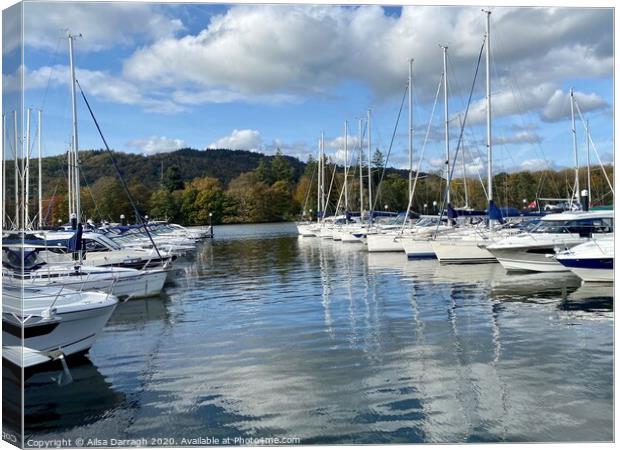 Boats on Bowness-on-Windermere  Canvas Print by Ailsa Darragh