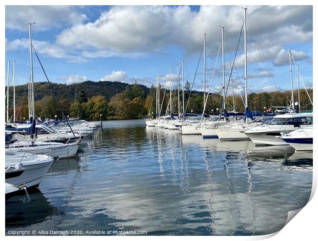 Boats on Bowness-on-Windermere  Print by Ailsa Darragh