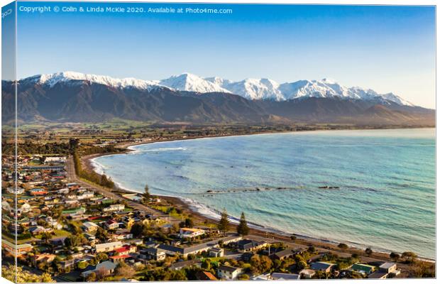 Kaikoura, New Zealand in Early Morning Canvas Print by Colin & Linda McKie
