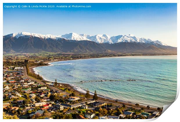 Kaikoura, New Zealand in Early Morning Print by Colin & Linda McKie