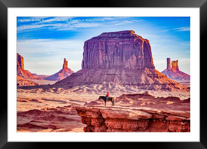 John Ford's Point, Monument Valley Framed Mounted Print by Colin & Linda McKie