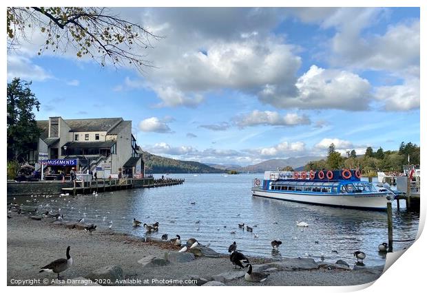Bowness-on-Windermere Lake Print by Ailsa Darragh