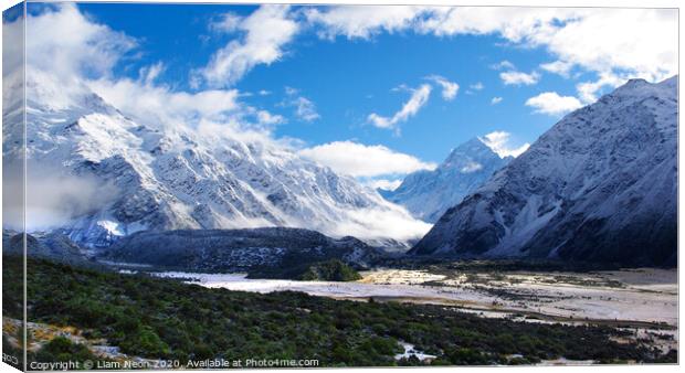 Mount Cook Valley Canvas Print by Liam Neon