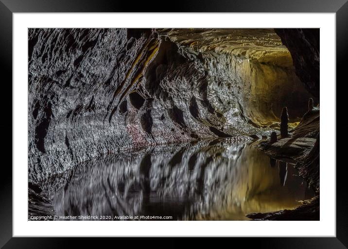 Underground Lake in Ingleborough cave Framed Mounted Print by Heather Sheldrick