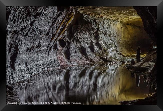 Underground Lake in Ingleborough cave Framed Print by Heather Sheldrick
