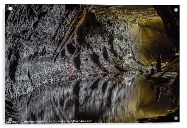 Underground Lake in Ingleborough cave Acrylic by Heather Sheldrick