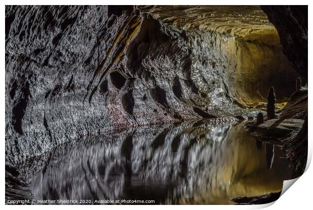 Underground Lake in Ingleborough cave Print by Heather Sheldrick