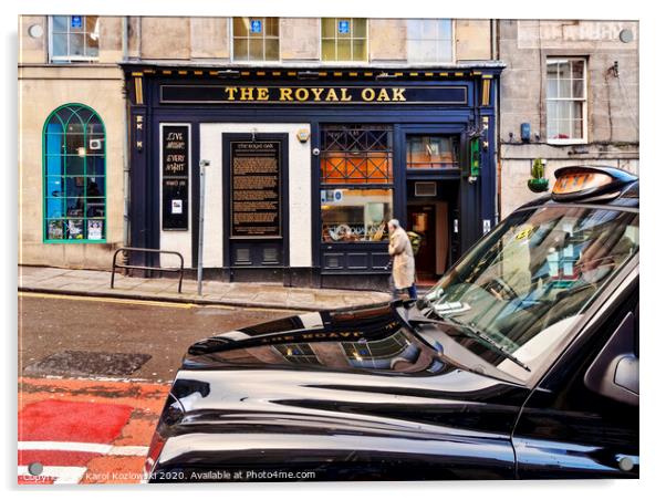 The Royal Oak Pub in Edinburgh Acrylic by Karol Kozlowski