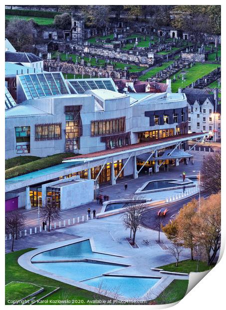 Scottish Parliament Building Print by Karol Kozlowski
