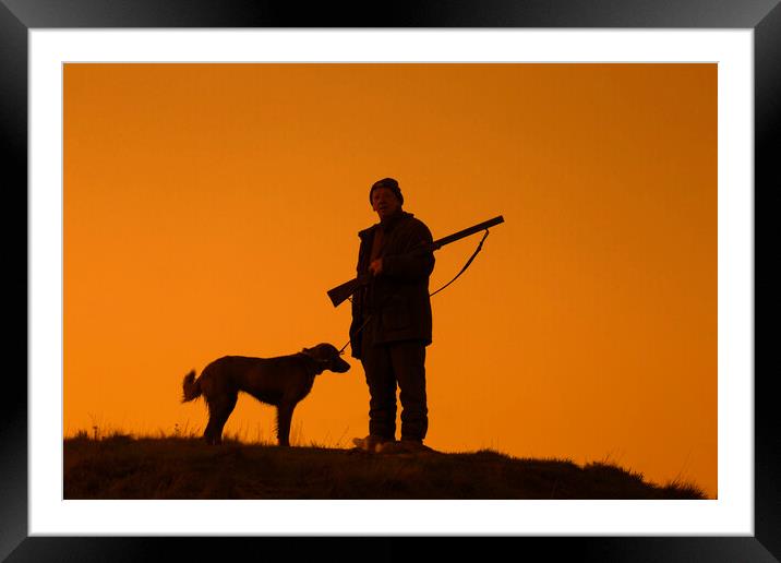 Hunter with Dog Framed Mounted Print by Arterra 