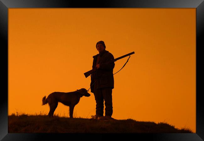 Hunter with Dog Framed Print by Arterra 