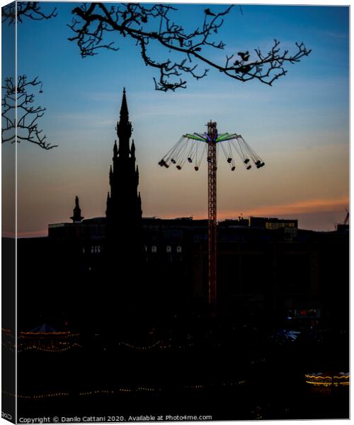 Scott Monument in the Sunset Canvas Print by Danilo Cattani