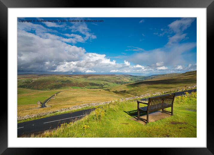 View of Upper Swaledale from Buttertubs Pass, North Yorkshire Framed Mounted Print by Andrew Kearton