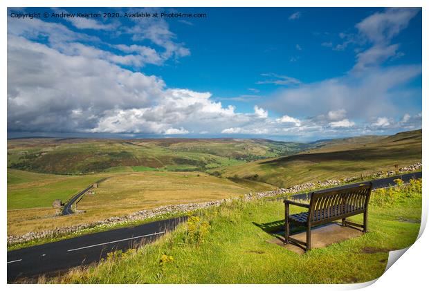 View of Upper Swaledale from Buttertubs Pass, North Yorkshire Print by Andrew Kearton