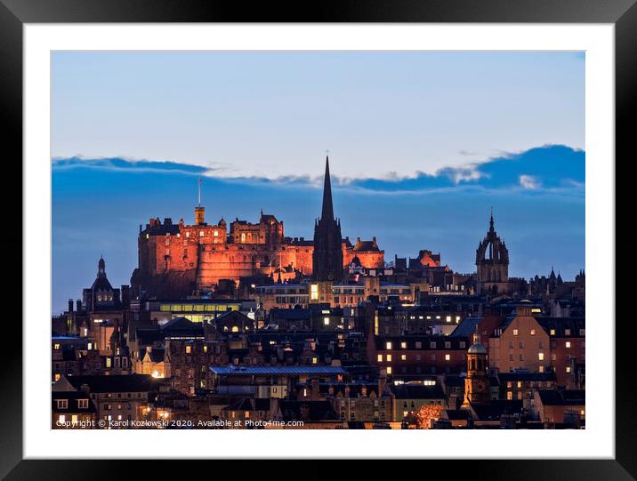 Edinburgh Skyline Framed Mounted Print by Karol Kozlowski