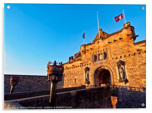 Edinburgh Castle Acrylic by Karol Kozlowski