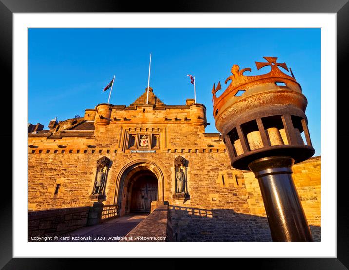 Edinburgh Castle Framed Mounted Print by Karol Kozlowski