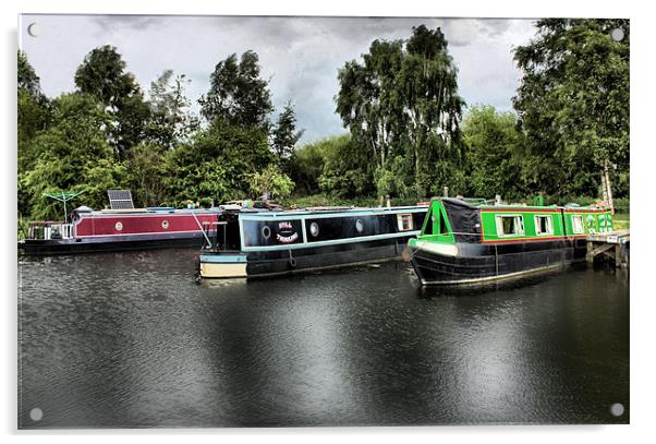 three narrow boats Acrylic by Martin Parkinson