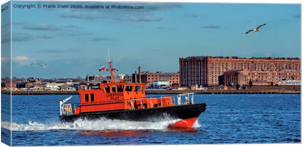 Pilot Launch Petrel on the Mersey Canvas Print by Frank Irwin