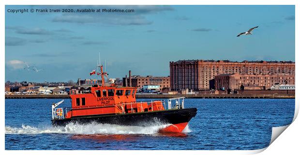 Pilot Launch Petrel on the Mersey Print by Frank Irwin