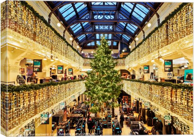 Christmas Decorations in the Jenners Department Store in Edinburgh Canvas Print by Karol Kozlowski