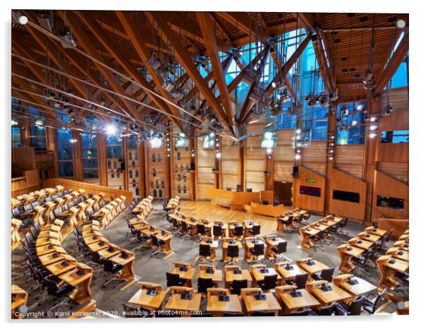 Scottish Parliament Building Acrylic by Karol Kozlowski