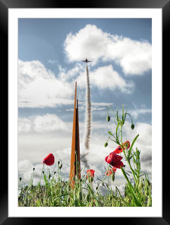 Solitary Red Arrow over Bomber Command  Framed Mounted Print by Jon Fixter