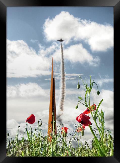 Solitary Red Arrow over Bomber Command  Framed Print by Jon Fixter