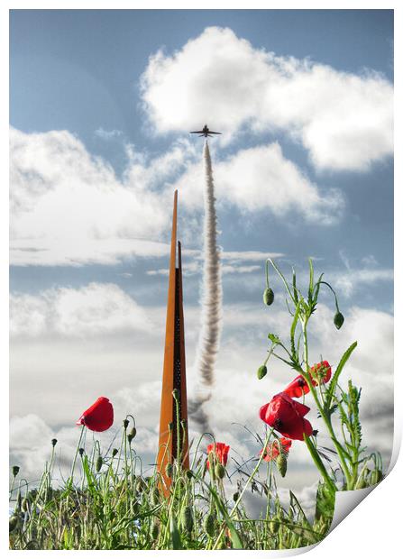 Solitary Red Arrow over Bomber Command  Print by Jon Fixter